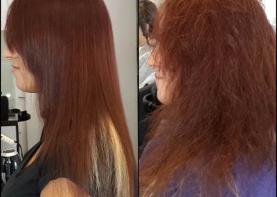החלקה יפנית לשיער צבוע